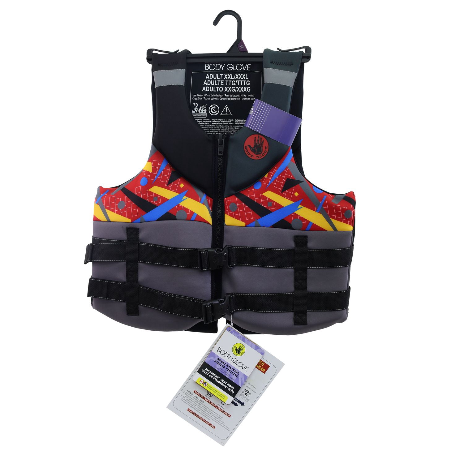 Body Glove EvoGen Adult Life Jacket PFD Adjustable Water Safety Vest Durable Flotation Vest for Boating Kayaking and Fishing