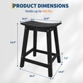 thumbnail image 5 of Tabouret de Bar – Chaise de Patio d'Extérieur en HDPE Résistante aux Intempéries, Hauteur Comptoir – Résine Robuste, Repose-Pieds Ergonomique – pour Terrasse, Balcon et Cuisine – Noir, Lot de 1, 5 of 5