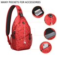 thumbnail image 2 of Lightweight Watermelon Print Travel Sling Backpack, Cute Tropical Fruit Pattern with Geometric Design, Durable Crossbody Bag for Beach and Summer Events, 2 of 6