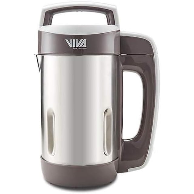 Révolution Végane Machine à Lait Végane avec un Corps en Acier Inoxydable Élégant et des accents Bruns, Conçue pour Faire du Lait Végane à Partir de Noix, de grains Ou de Graines Tels Que des Amandes, du Soya, des Noix de Coco, du Riz et de l'Avoine. Cette Machine à Lait de Noix Présente une Poignée Robuste, un Couvercle Supérieur avec une Poignée Intégrée et des Lames en Acier Inoxydable pour un Mélange Efficace. Comprend un guide de Recettes pour un Usage Polyvalent.