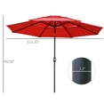thumbnail image 3 of Outsunny Parasol de Patio 9 Pi à 3 Niveaux, Parasol de Marché Extérieur, Rouge, 3 of 10