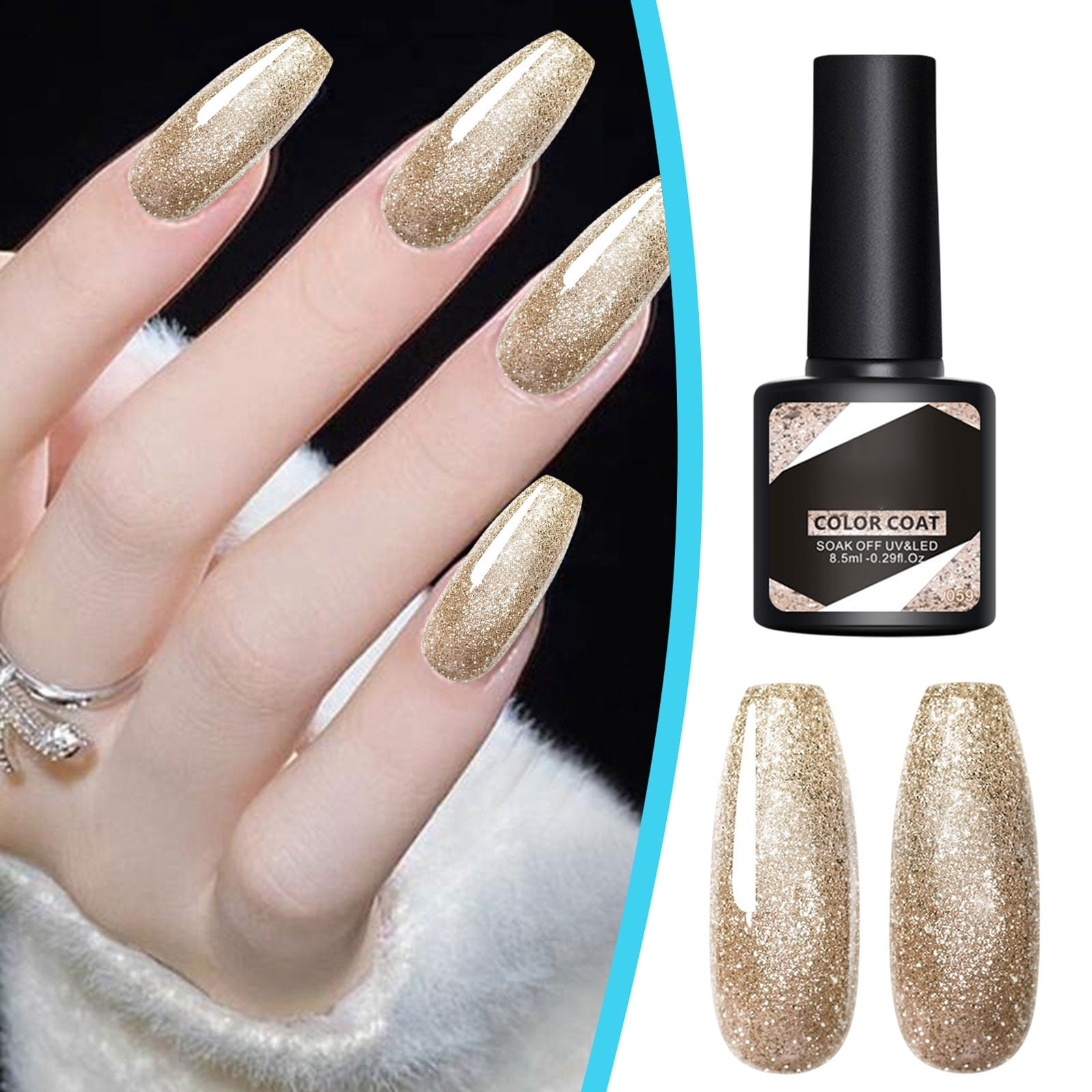 Tarmeek Glitter Nail Polish High End Nail Polish Everyday 1.1 inch 1.2 inch 1Pcs BPA Free Cordless Smart Glitter Nail Polish High Great for Spring and Daily Life Gift for Women