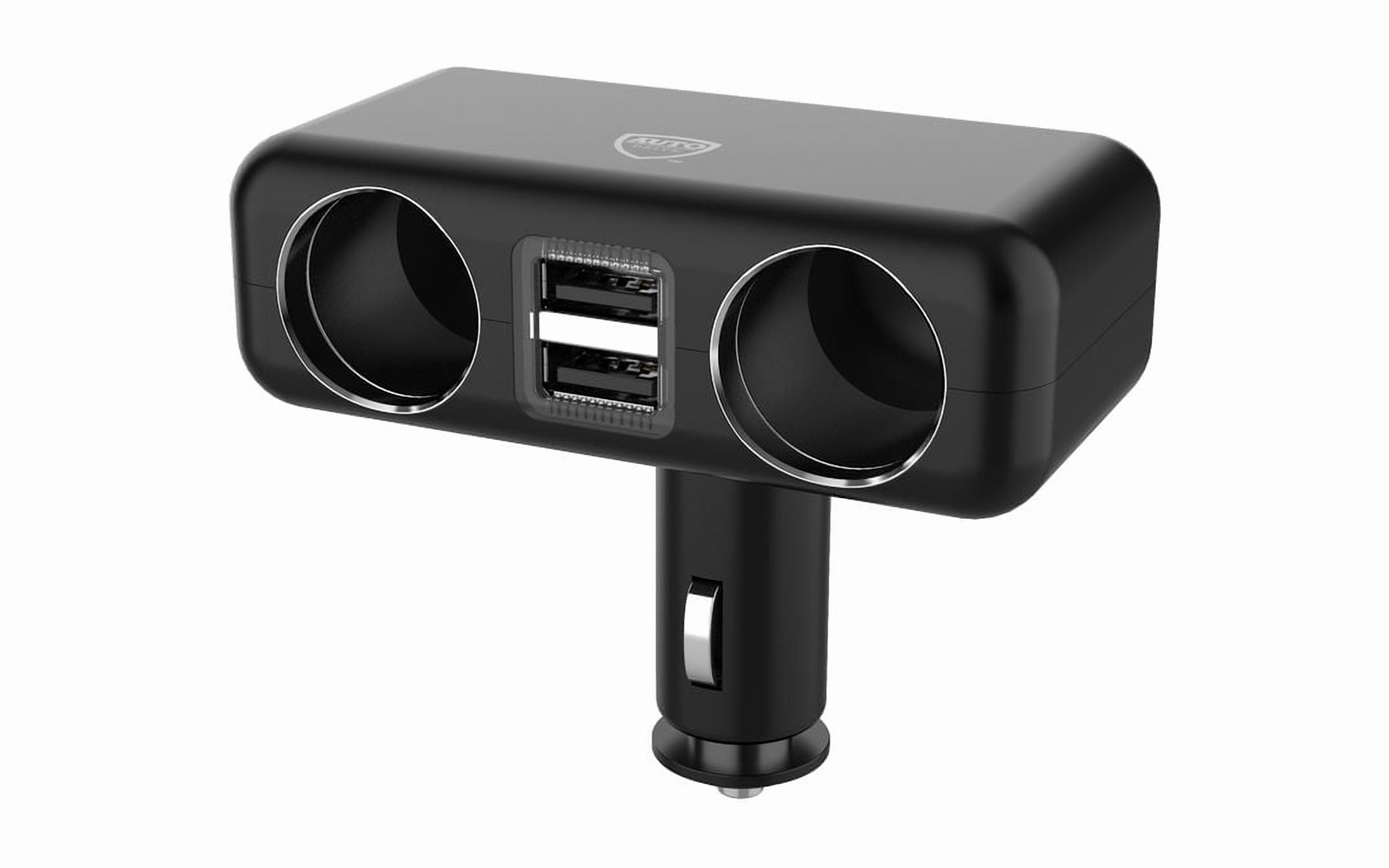 AutoDrive Dual 12V/24V Cigarette Lighter Socket Adapter with Two USB Charging Ports, Compatible with Smartphones and Tablets