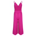 thumbnail image 5 of B91xZ Womens Jumpsuits Spaghetti Strap Loose Overalls with Pocket One Piece Rompers,Hot Pink M, 5 of 5