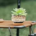 thumbnail image 4 of Circular Glazed Ceramic Planter Set for Indoor Garden Display with Unique Kiln-Turned Color Blend Succulent Pots and Mini, 4 of 4