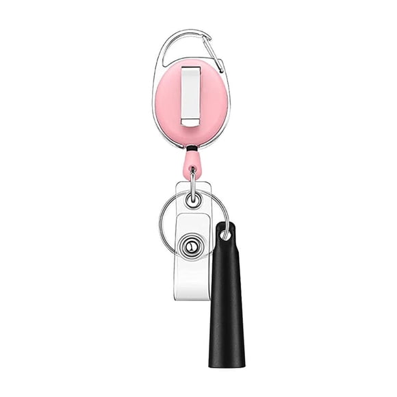 Porte-badge Rétractable en Alliage de Zinc, Couleur Unie, Moulinet pour Carte d'Identité avec Porte-Stylo, Porte-Clés, Porte-Badge pour Médecins, Infirmières et Travailleurs