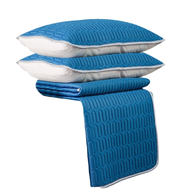 Kyusrd Summer All Home Savings!Natural Emulsion Mattress Topper Layer of Emulsion Foam Breathable Responsive Support Three Piece Set Sheets Plus Two Pillowcases