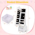 thumbnail image 3 of Costway Kids Vanity Set Princess Makeup Dressing Table and Chair Set with Jewelry Armoire White, 3 of 10