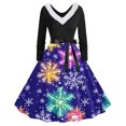 thumbnail image 1 of TIMIFIS Robes de Noël pour Femmes, Robes Maxi pour Femmes Robe Vintage de Vacances Manches Longues Col en V en Fourrure Robe Dos Nu, 1 of 3