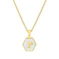 thumbnail image 1 of Colliers, Collier Lettre Coquille Mignonne pour Filles, Pendentifs Pièce pour Filles en Acier Inoxydable Colliers Initiale pour Femmes Bijoux Rond, 1 of 9