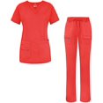 thumbnail image 1 of Adar Pro Heather Breakthrough Plus Ensemble de Sarrau pour Femmes - Haut à Col en V Amélioré et Pantalon à Multiples Poches, 1 of 1