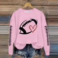 thumbnail image 2 of Aocisk Femmes Manches Longues Football Graphique Lettre Imprimée Col Rond Léger Chandail à Capuchon chandail Chandails en Molleton Haut Manches Longues Blouse Rose TTG, 2 of 4