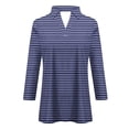 thumbnail image 4 of Blouses pour Femmes, T-shirt Assorti à Col en V à Manches 3/4, 4 of 5