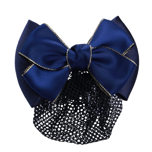 Decodeary Professional Hair Plate Mesh Pocket Practical Snood Net Elegant And Professional Gold rim - Blue 1Set