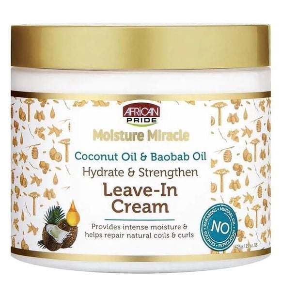 African Pride Moisture Miracle Coconut Oil & Baobab Oil Leave-In Cream