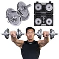 thumbnail image 1 of GoZone 40lb Chromed Dumbbell Set – Silver/Black, 1 of 9