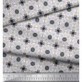 thumbnail image 3 of Soimoi Silk Fabric Swirl & Floral Patchwork Printed Craft Fabric by The Yard 42 Inch Wide, 3 of 3