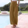 thumbnail image 2 of Kcodviy Women High Waisted Wide Women Business Casual Pants Plus Size Leg Pants Drawstring Elastic Casual Pants for Women for Work Trousers Comfy Straight Leg Pants Women Casual Long Pants with Pock, 2 of 6