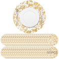 thumbnail image 1 of 50 PCS Disposable Dining Plate Mats, Golden Bowl Tableware Place Mat Pads Set, 13 Inches Round Foil Mesh Pressed Table Doilies, Metallic Thin Mesh Table Mats for Dining Table Wedding Birthday, 1 of 6