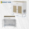 thumbnail image 2 of Hidden Cat Litter Box Furniture with Storage Drawer - Wood Enclosure with Sisal Doors, Dog-Proof Design, 2 of 6