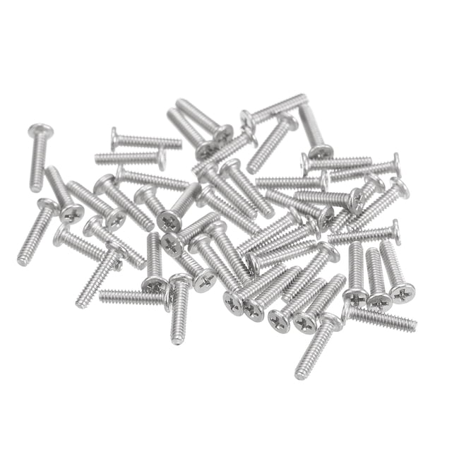 Unique Bargains M1.4x0.3x6mm Lot de 100 Vis Plates Rondes en Métal pour Machine à Entraînement Phillips
