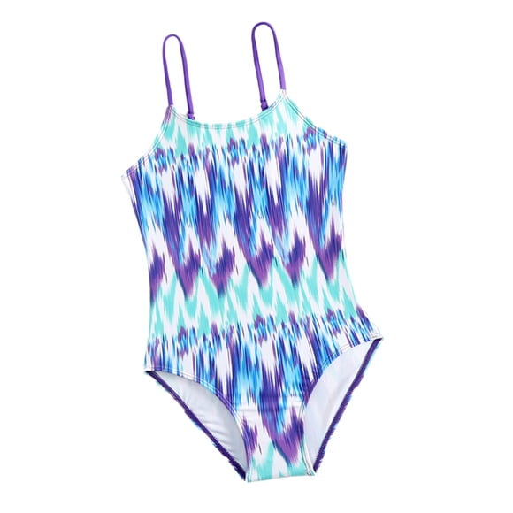 Qudderr Kids Baby Girls Halter Swimsuits One-Piece Bathing Suits Multicolor Printed Bikini Toddler Summer Beach Swimwear for 4-8 Years Old