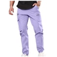 thumbnail image 2 of LSLJS Men Casual Multiple Pockets Outdoor Straight Type Fitness Pants Cargo Pants Trousers, 2 of 6