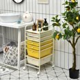 thumbnail image 3 of Costway 6 Drawer Rolling Storage Cart Scrapbook Paper Office Organizer Yellow, 3 of 9