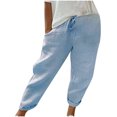 thumbnail image 1 of Birdeem Pantalons Décontractés Droits Imprimés Mode Été pour Femmes, 1 of 5