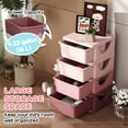 thumbnail image 4 of Qaba 4 Tier Kids Toy Organizer with 4 Plastic Storage Bins, Pink, 4 of 10