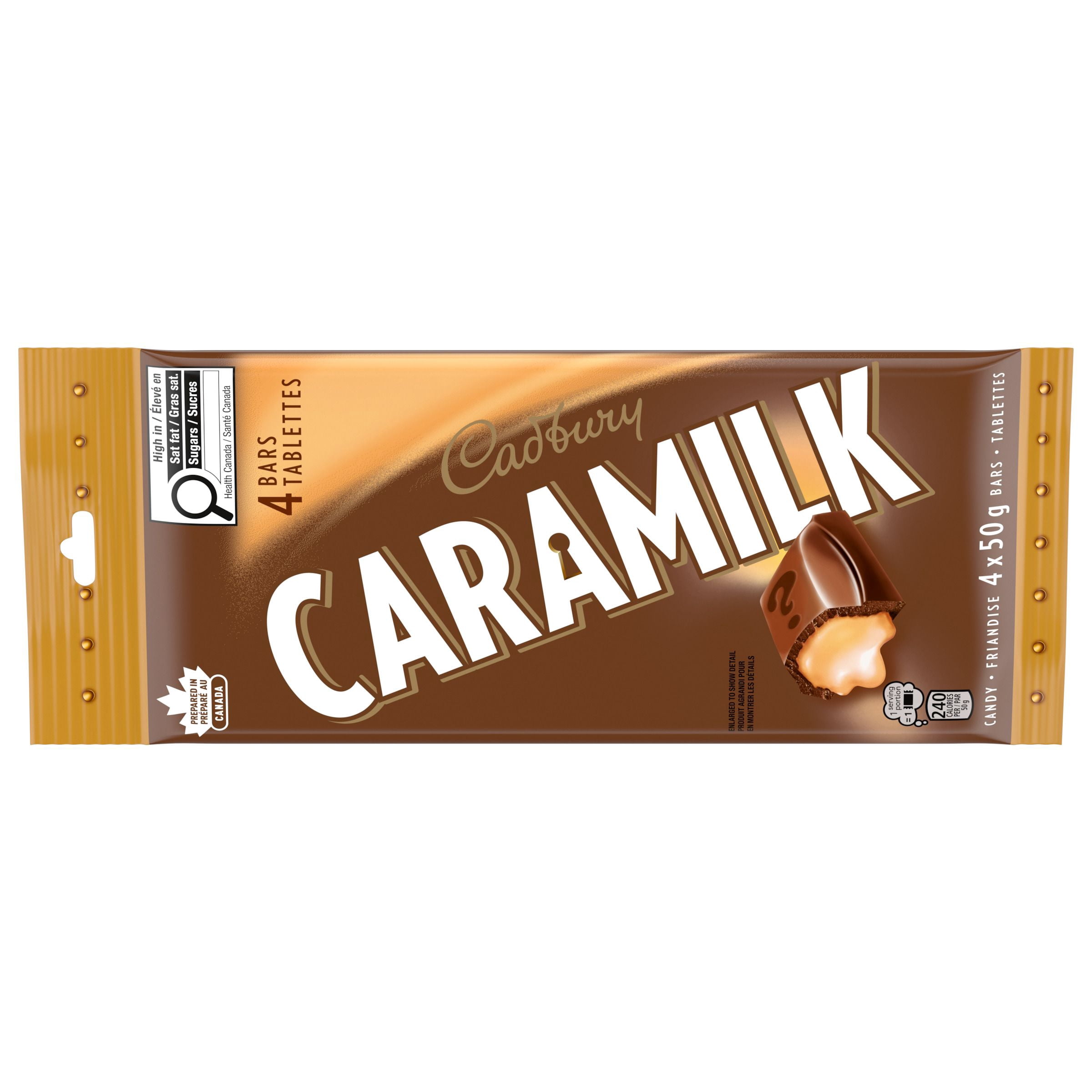 Cadbury Caramilk, Barres de Friandises Chocolatées, Emballage Multiple, Caramel, Lot de 4