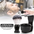 thumbnail image 2 of 1 Set Men Shaving Kit with Razor Synthetic Bristles Shaving Brush Soap Bowl Stand Men Wet Shaving Grooming Tools Kit Husband Father Gift, 2 of 8