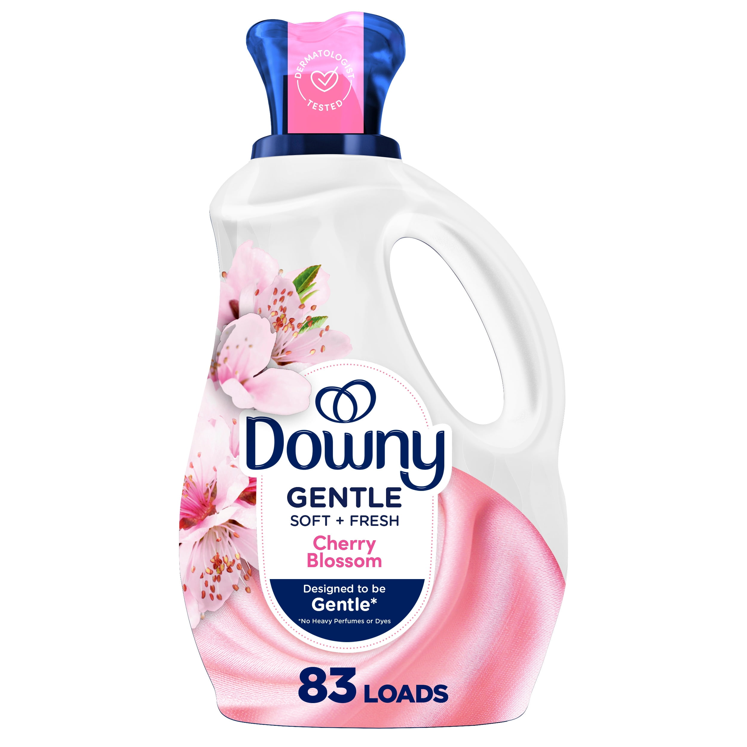 Downy Gentle Soft + Fresh Fabric Softener Liquid, Cherry Blossom Scent, 1.66 L, 83 loads, Liquid Fabric Softener Designed to be Gentle on Skin
