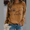 thumbnail image 1 of Babysbule Liquidation Hauts à Lettres pour Femmes Dames Imprimé Floral Ample Manches Longues Col Rond Chandail à Enfiler Haut T-Shirt Haut, 1 of 7
