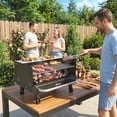 thumbnail image 2 of Outsunny Portable Charcoal BBQ Grill with Adjustable Grates, Black, 2 of 10