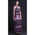 thumbnail image 4 of Bimba Tie-Dye Ladies Crew Neck Waist String Print Maxi Dress with Side Slits Summer Wear-Medium, 4 of 6