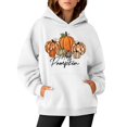 thumbnail image 1 of WEAIXIMIUNG Sweat à Capuche pour Femmes, Graphique, Imprimé Citrouille, Manches Longues, Décontracté, avec Poche, 1 of 3