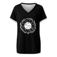 thumbnail image 2 of WTXUE T-Shirts à Manches Courtes, Chandails à Col Rond pour Femmes T-Shirts à Col en V pour Femmes Légers et Doux T-Shirts d'Été Décontractés Hauts pour Femmes Grande Taille, 2 of 5