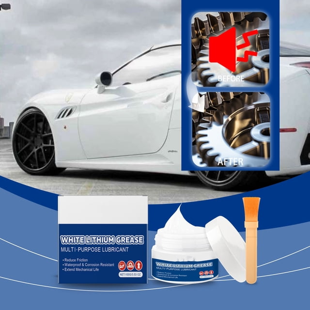 JWshufel High Performance Mechanical Lubricant Efficiently Reduces Friction and Wear Water Resistant High Temp Stability Enhances Operation with Grease and Brush Included