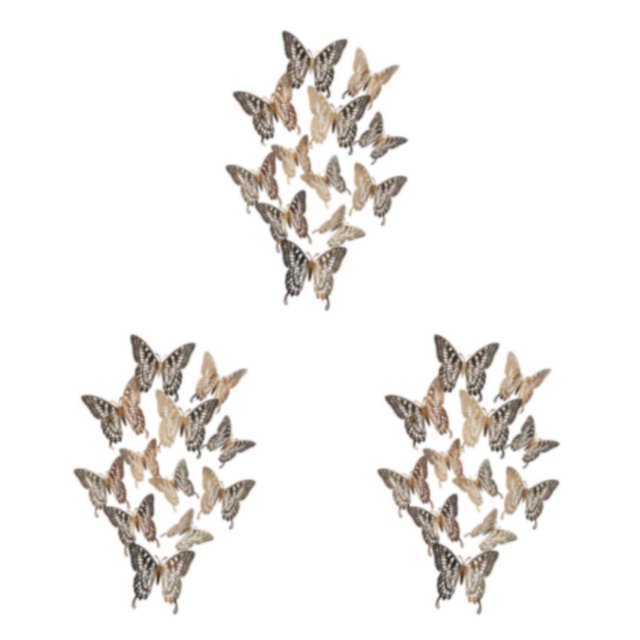 relayinert Decorative Butterflies Wall Stickers - Beautiful Addition To Home Multiple LK12 Champagne 3Set