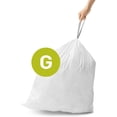 thumbnail image 3 of Simplehuman Code G Sacs à Ordures à Cordon Ajustés sur Mesure, 200 Unités, 30 Litres / 8 Gallons, Blanc, 3 of 4