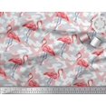 thumbnail image 2 of Soimoi Modal Satin Fabric Camouflage Texture & Flamingo Bird Print Fabric by The Yard 42 Inch Wide, 2 of 3