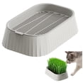 thumbnail image 1 of Gray Double Layer Grass Grower Tray Soilless Planting Kit Wheatgrass Nursery Box Pets Home Gardening Planter In Gray Color, 1 of 7