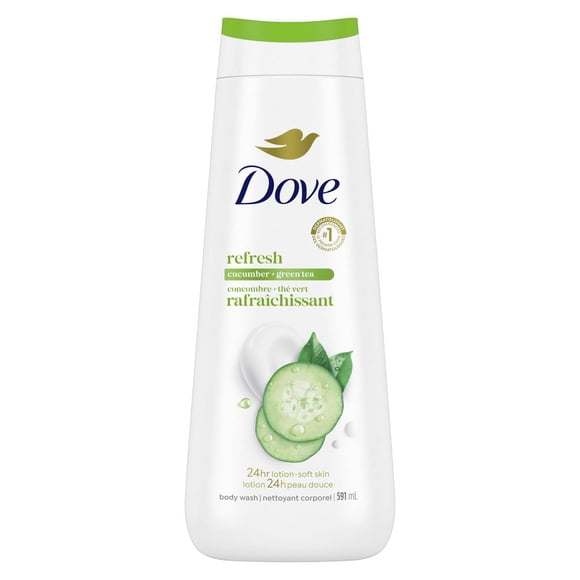 Dove Body Wash for 24H Lotion-Soft Skin Cucumber + Green Tea Refresh, 591 ml