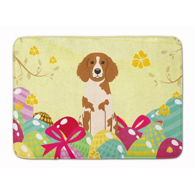 Carolines Treasures BB6072RUG Easter Eggs Brittany Spaniel Machine Washable Memory Foam Mat