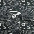 thumbnail image 1 of oneOone Silk Tabby Black Fabric Asian Japanese Pattern Sewing Material Print Fabric By The Yard 42 Inch Wide, 1 of 4