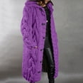 thumbnail image 2 of AherBiu Plus Size Cardigan for Women Trendy Cable Knit Long Cardigans Button down Open Front Winter Coat, 2 of 5