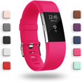 thumbnail image 1 of Replacement Bands Compatible for Fitbit Charge 2, Classic & Special Edition Adjustable Sport Wristbands(Rose Red,L), 1 of 7