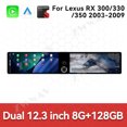 thumbnail image 3 of ZWNAV Dual 12.3 inch Screen Car Radio For Lexus RX 300/330/350 2003-2009 Android GPS Navigation Multimedia Video Player Stereo Receiver Head Unit, 3 of 15