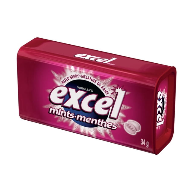 EXCEL, Mixed Berry Flavoured Mints,34g, 1 Tin
